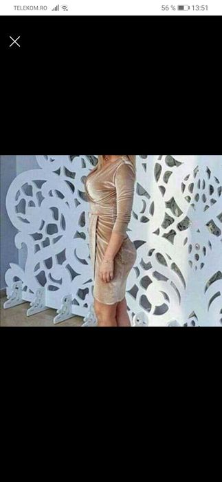Rochie din catifea bej!!