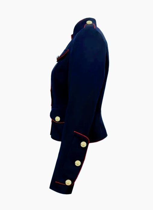 Sacou bleumarin super model, accesorii aurii