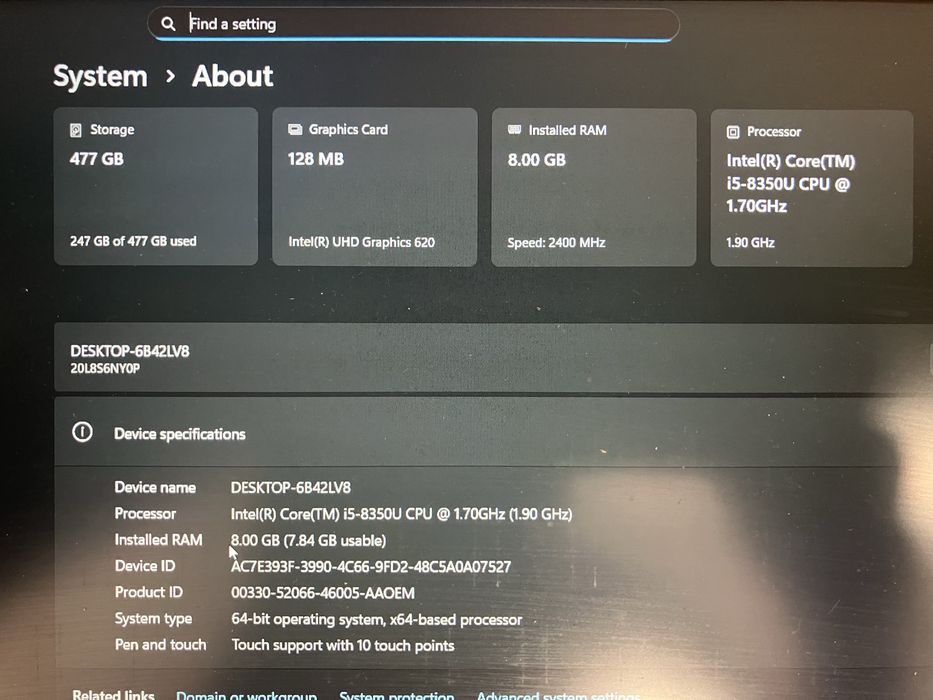 Продавам Lenovo T480S 512GB SSD