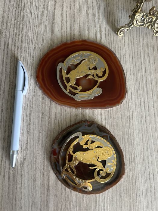 Подарки для мужчин .Гороскоп Овен. Золото, Агат