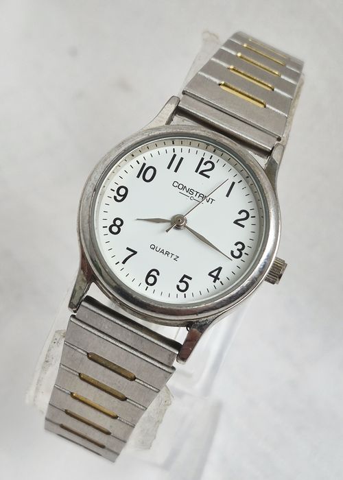 Ceas de damă Constant cu quartz, carcasă și curea din oțel inoxidabil.