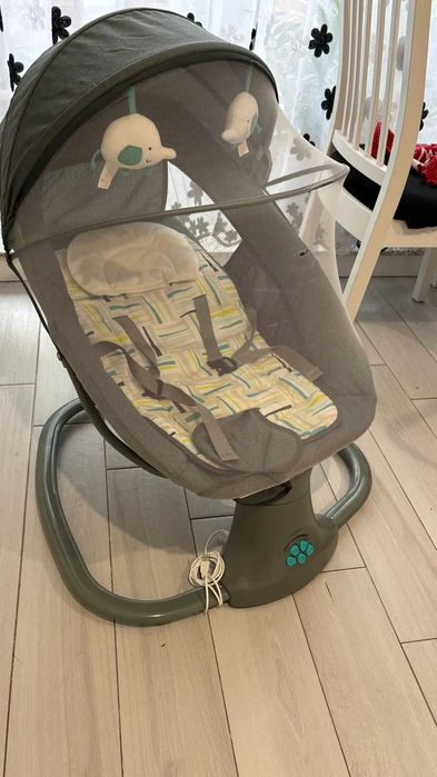 Balansoar copii 3 in 1, cu Plasa Tantari, Perna Detasabila, Jucarii