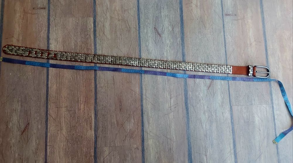 Нов естествена кожа колан с капси -95см