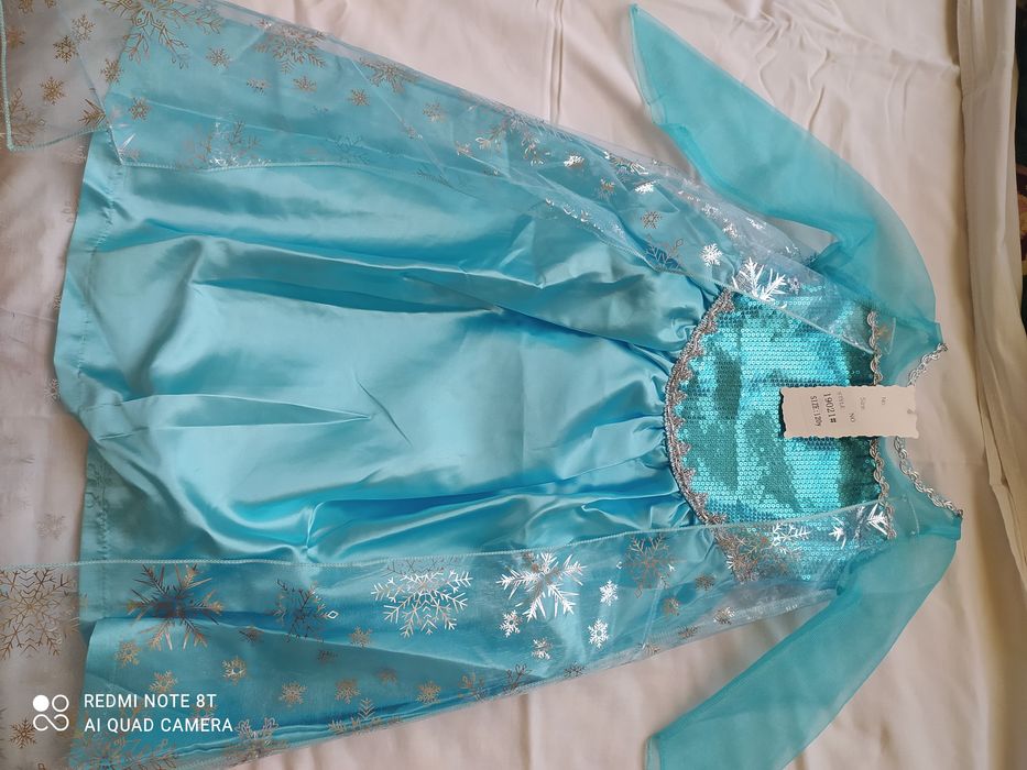 Рокля на Елза от фроузън 1 за 2,3,4, 5 ,6,годишни принцеси