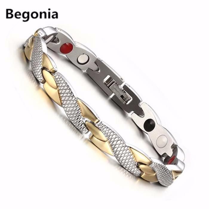 Brăţară magnetica terapeutică , placată cu aur de 18k