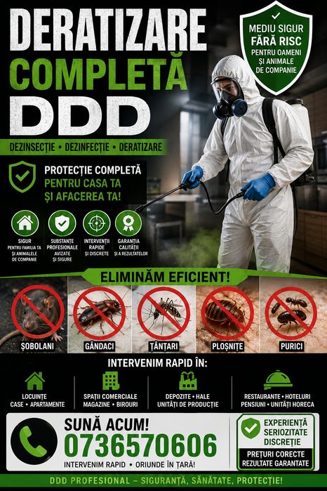 Deratizare completă ddd – protecție eficientă împotriva dăunătorilor!