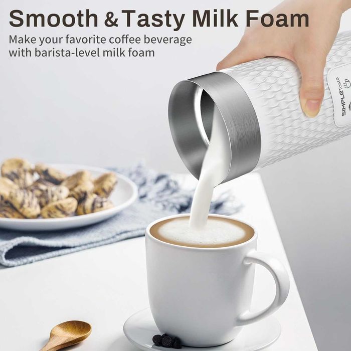 Пенообразувател за мляко SimpleTaste 4в1 (Бял)