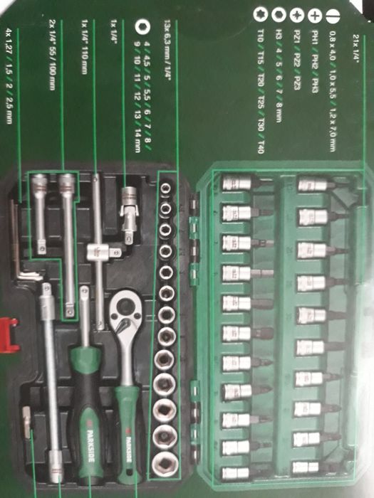 Trusa clichet tubulare si biți parkside