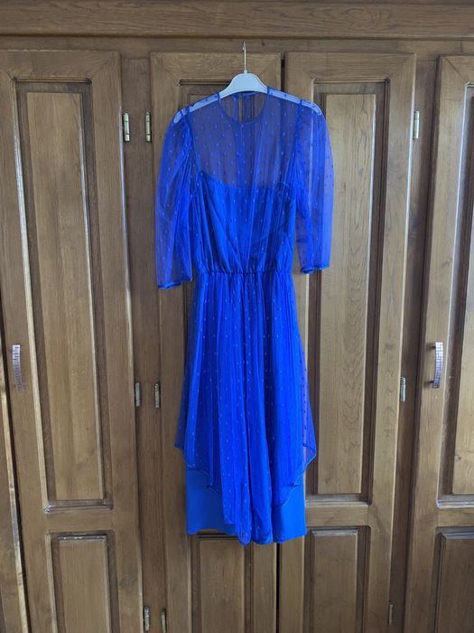 Rochie midi albastru regal