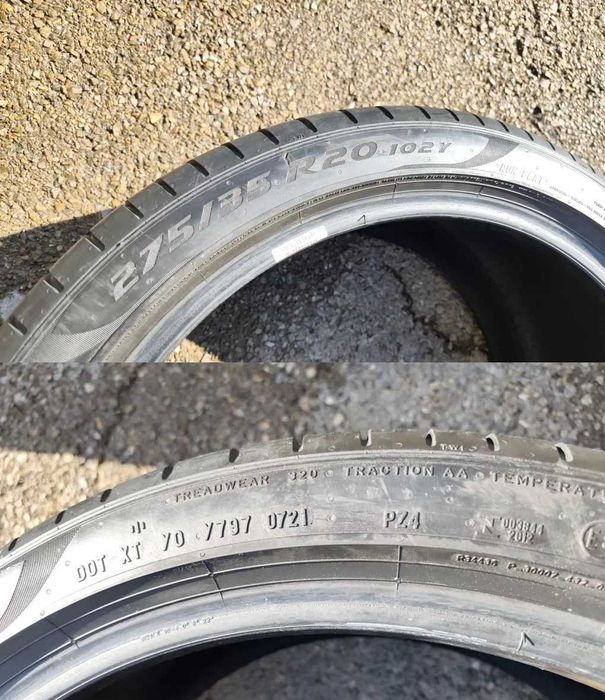 Гума Pirelli P Zero 275/35/20" 1 брой RunFlat, dot21 год., 6мм