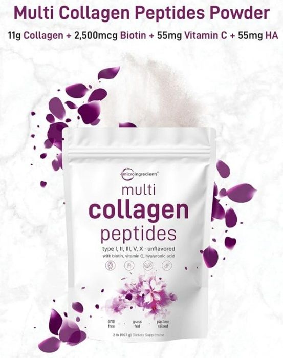 Multi collagen peptides, kollagen ,коллаген 5 xil turdagi 907 gr,tamsi