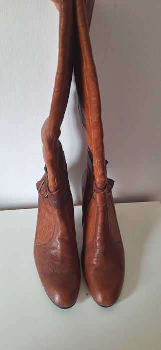 Високи ботуши от естествена кожа, българско производство