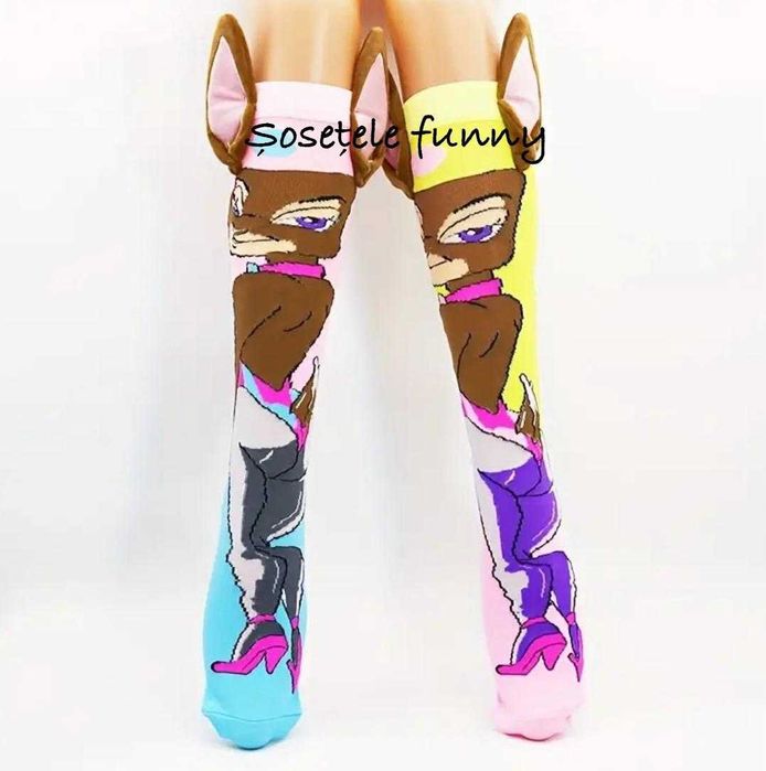 Șosete lungi colorate pentru fetițe, 4-7 ani