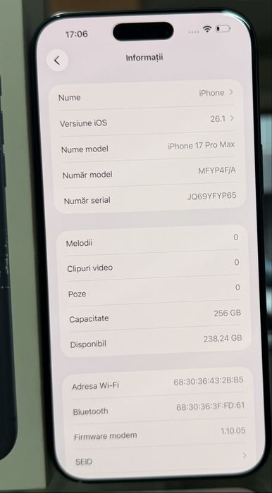 iPhone 17 Pro max, Pret 6300 lei