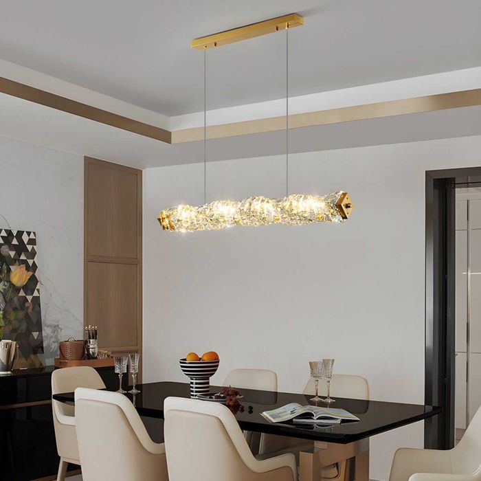 Модерна златна таванна лампа с кристално LED ЛЕД осветление за кухня