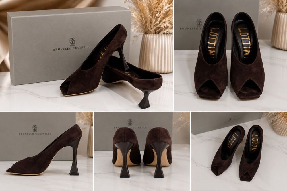 Новые замшевые туфли brunello cucinelli / lottini