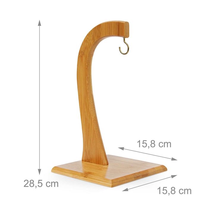 Suport pentru banane din bambus, carlig inox Banana Tree 29x18 cm