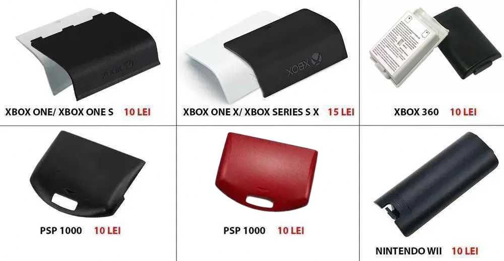 Capac Baterie Maneta Xbox One Series 360 Alb Negru Logo PSP WII