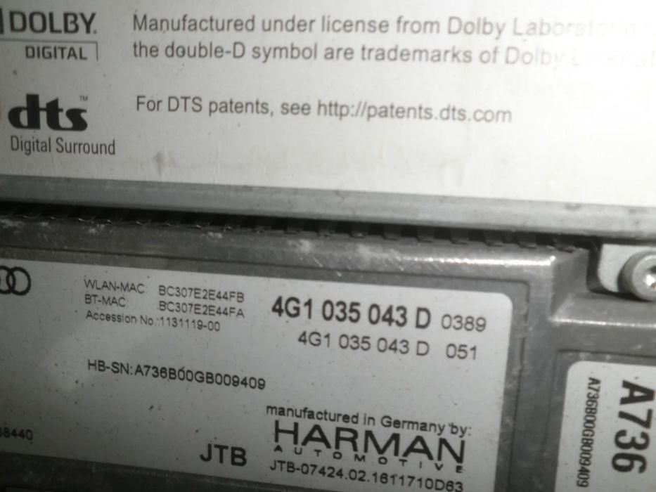 Unitate navigatie / MMI Audi A6 C7 Facelift 2016 4G1035043D