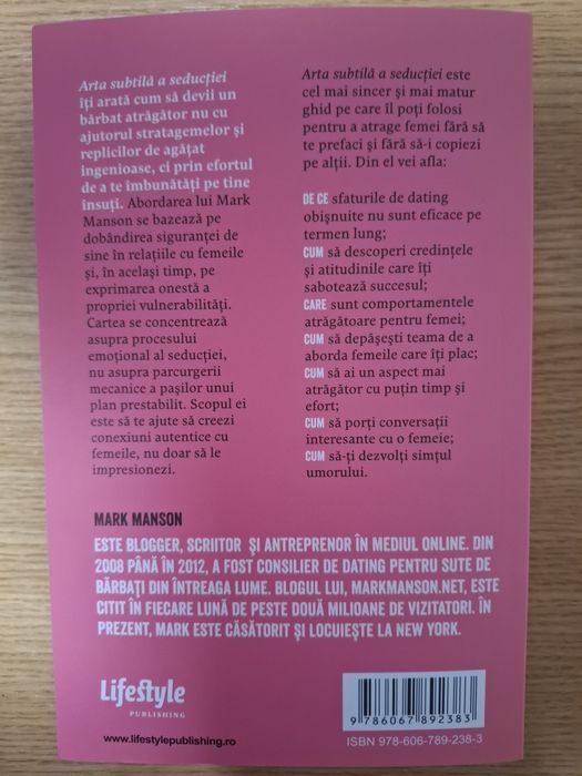 Arta subtilă a seducției, de Mark Manson