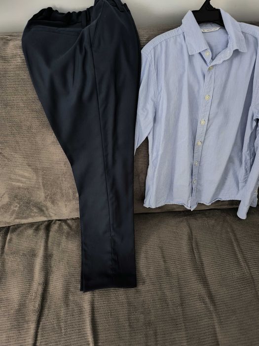 Pantaloni bleumarin costum talie reglabila, băieți, Mango mărime 146 cm, 10-11 ani