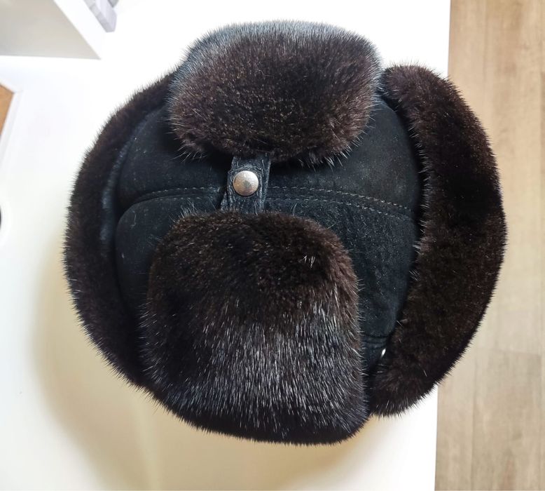 Шапка ушанка норковая