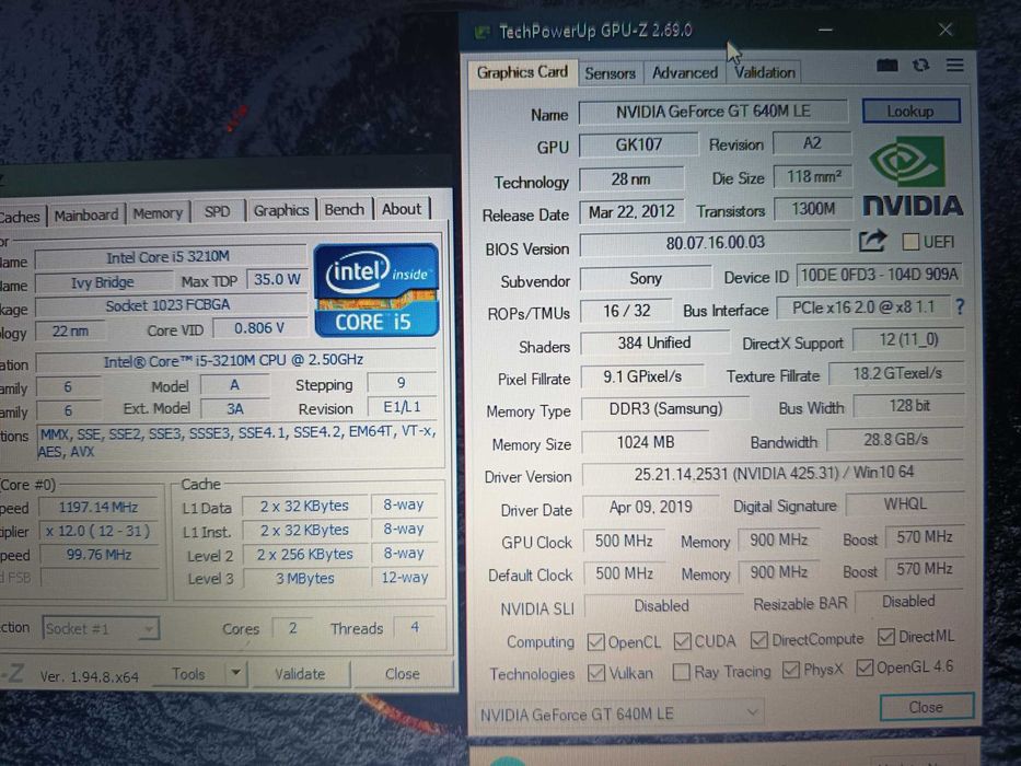 Laptop Sony Vaio VPS13, Core i5, video Nvidia GT 640, tastatura iluminata, 8gb ram, hdd 320gb, display 13,3 inch