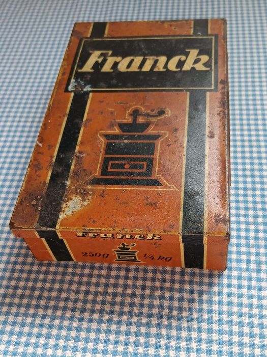 Cutie cafea interbelica ,Franck , Românească ,veche