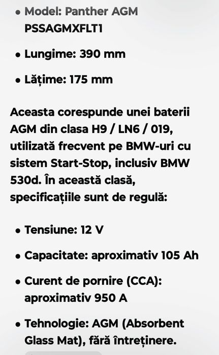 Baterie auto A.G.M