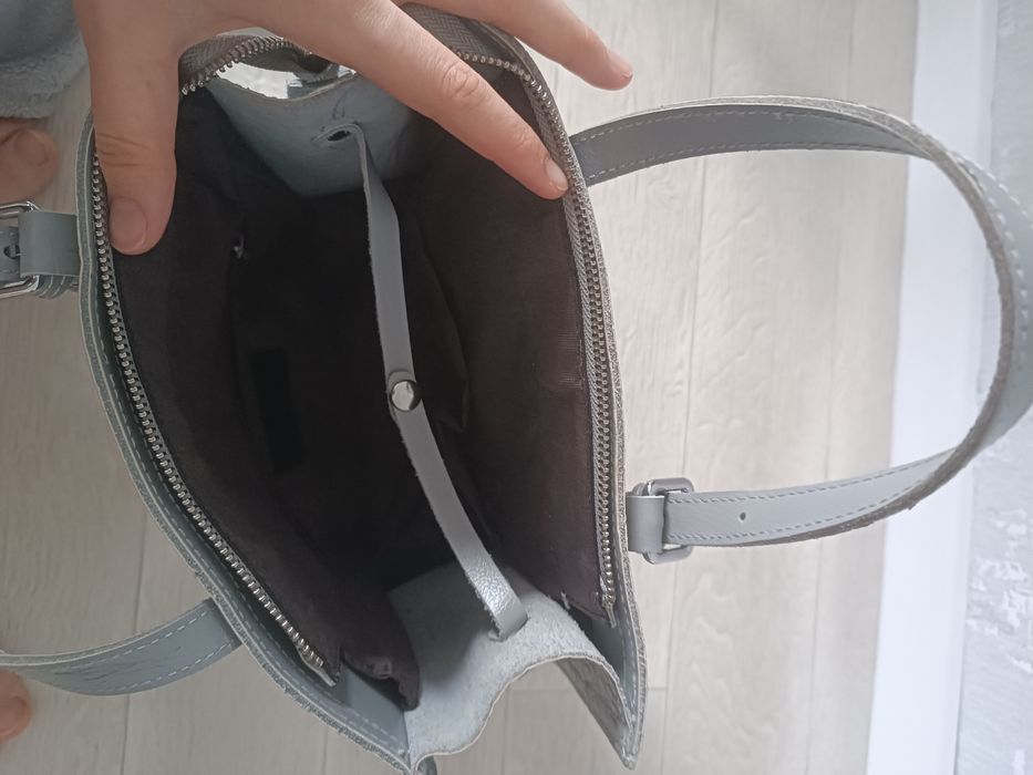 Сумка кожзам серая