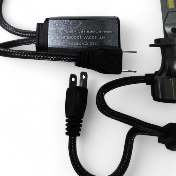 Set 2 Becuri LED H7 Canbus 120W – 12000 LM, 6000K Alb Rece, V20