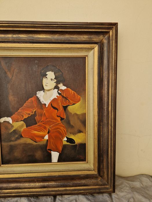 Страхотна английска холандска авторска картина масло върху платно