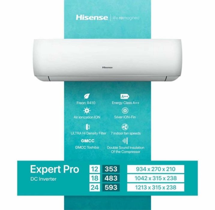 Hisense On Off  Smart DC Inverter все модели есть