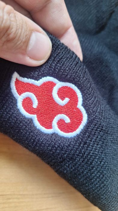 Căciulă Akatsuki Naruto anime neagră brodată unisex