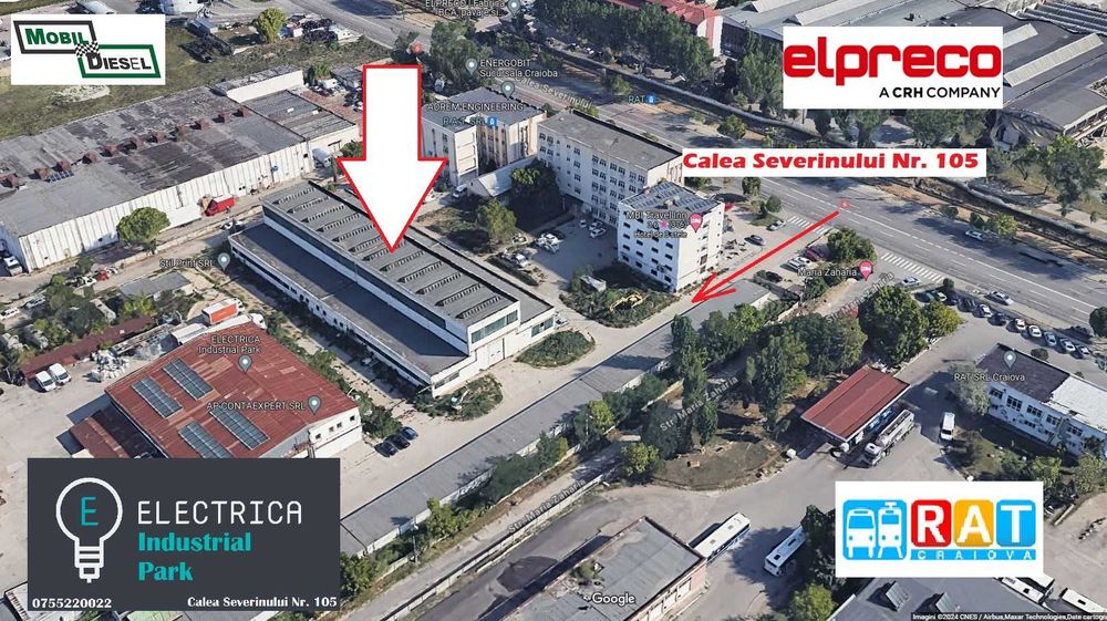 Proprietate industriala de inchirat 950 m2 Hala + Birouri