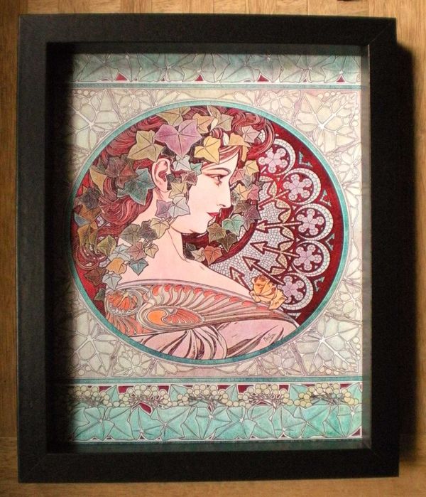 Colecţie 9 lucrări Alphonse Mucha_reproduceri pe pânză înrămată