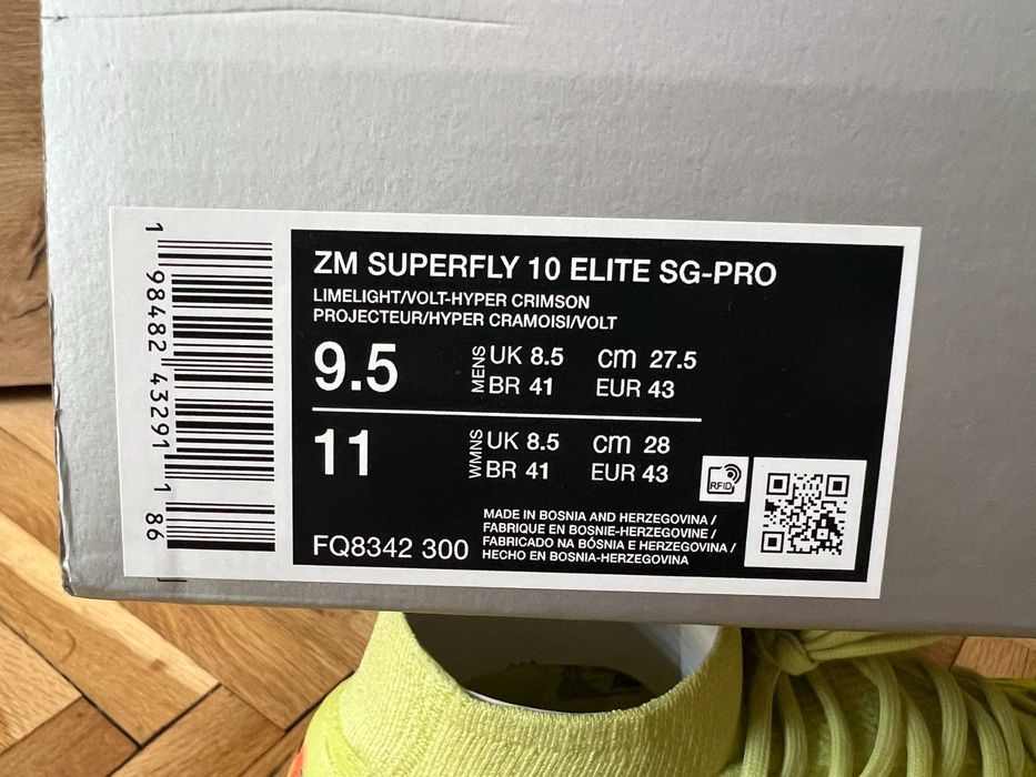 nike air zoom mercurial vapor SUPERFLY 10 elite бутонки ,калеври ,футболни обувки 43