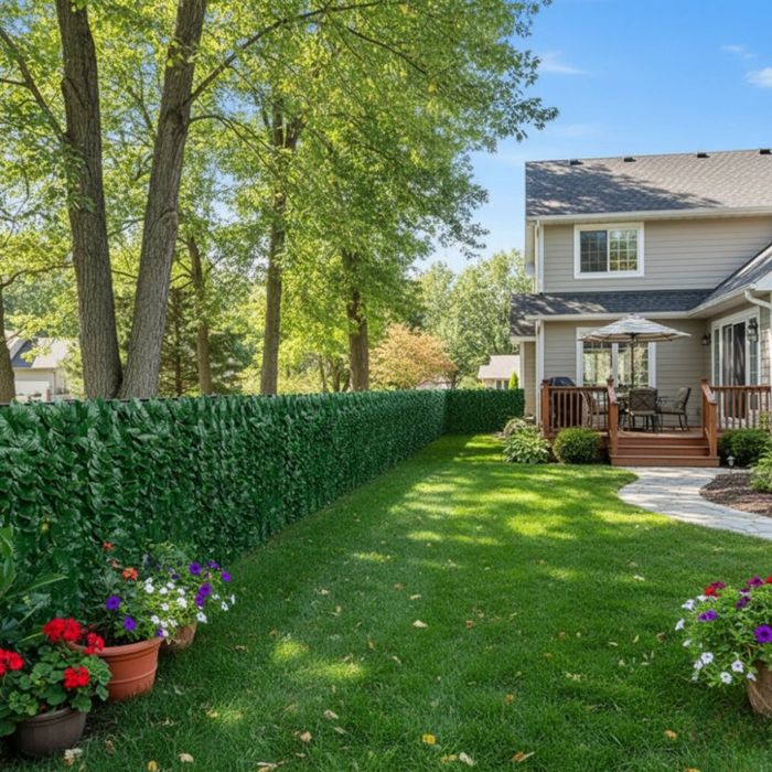 Ограда от зелени листа - панел за уединение с реалистичен вид 3 x 0,5м