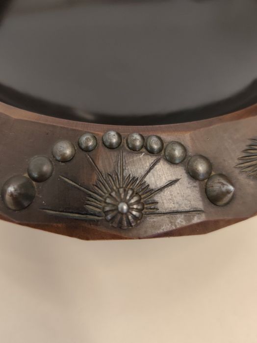 Винтидж дървена декоративна купа – Art Deco, ръчна изработка