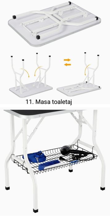Masa pentru îngrijirea animalelor de companie, pliabila