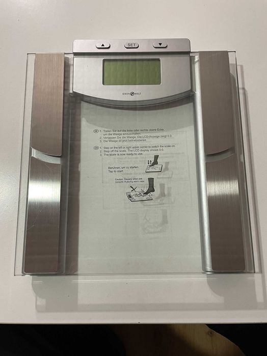 Електронен кантар за тегло до 180 кг Стъкло Цифров дисплей