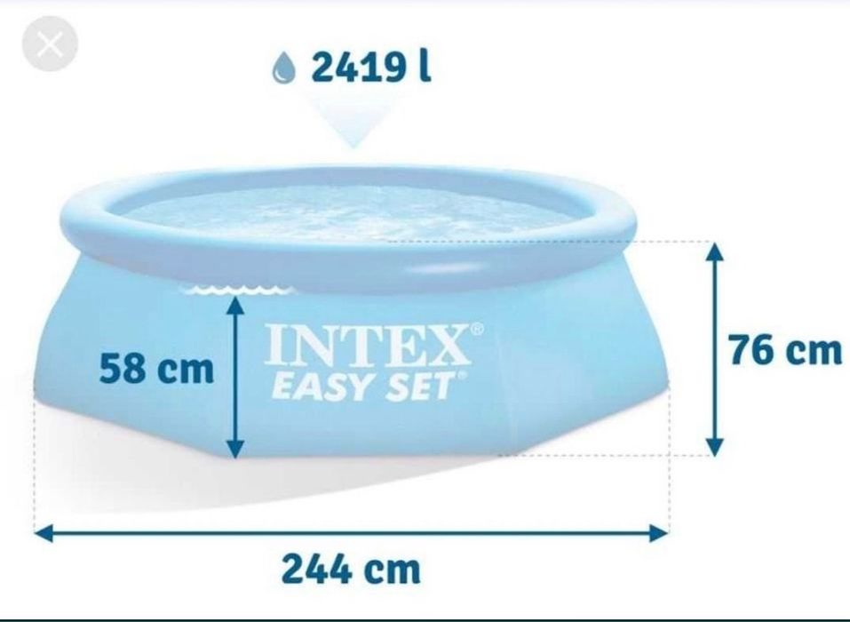 Бассейн надувной intex 244x76sm sifatli maxsulot dastafka bor !!!