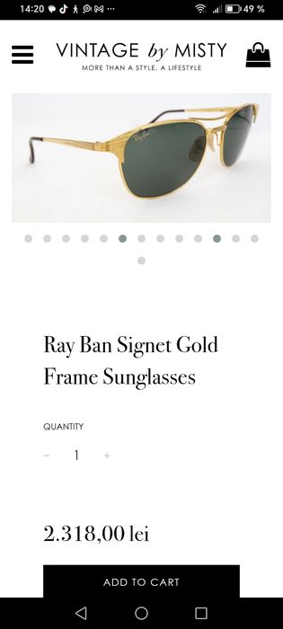 Ray Ban Signet Gold Frame SUNGLASSES poze reale, doar pentru cunoscăto