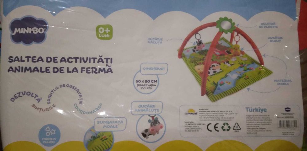 Saltea activitati bebe noua animale de la ferma