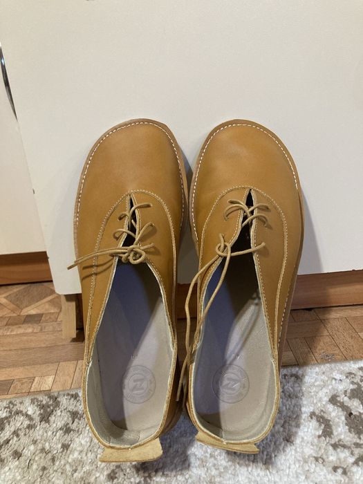 Кожени Боси обувки Zeazoo mery jane офис карамел