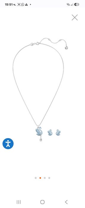 Дамски комплект обици и колие Swarovsk