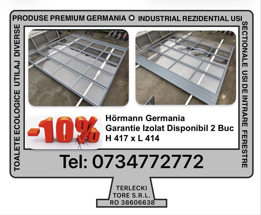 USA SECTIONALA INDUSTRIALA Hormann poarta garaj H 417 x L 414 Garantie