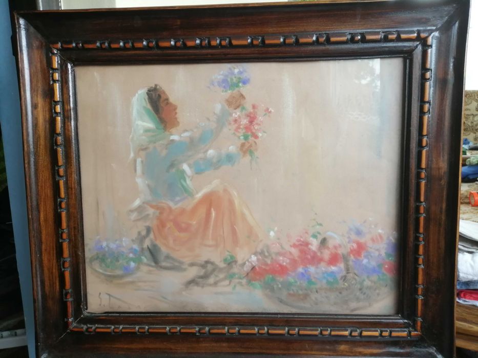 Tablou Ghelman Lazar - Florareasa, pastel, semnat