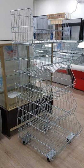 Полки металлические островные стелажи витрины торговые для магазина