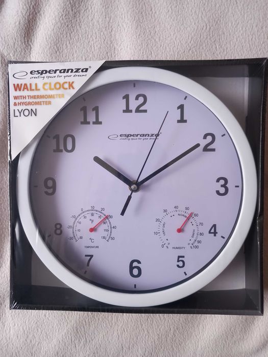 Ceas de perete cu termometru și hidrometru,temperatura-umiditate,nou